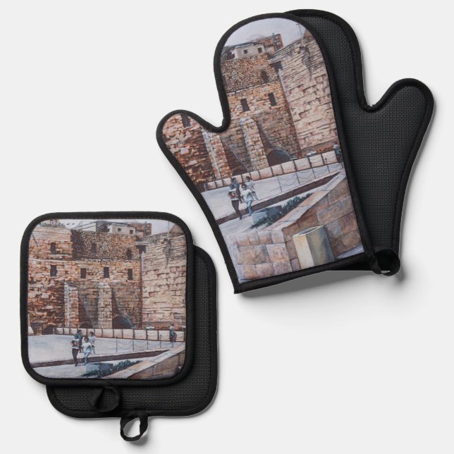 Children of Israel's 2nd Temple Oven Mitt & Pot Holder Set (Front/Back)