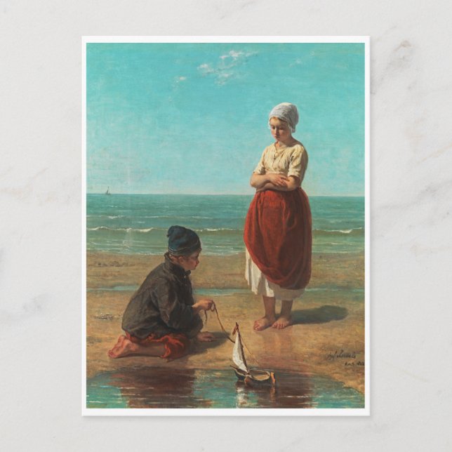 Children of the sea, Jozef Israels Postcard (Front)