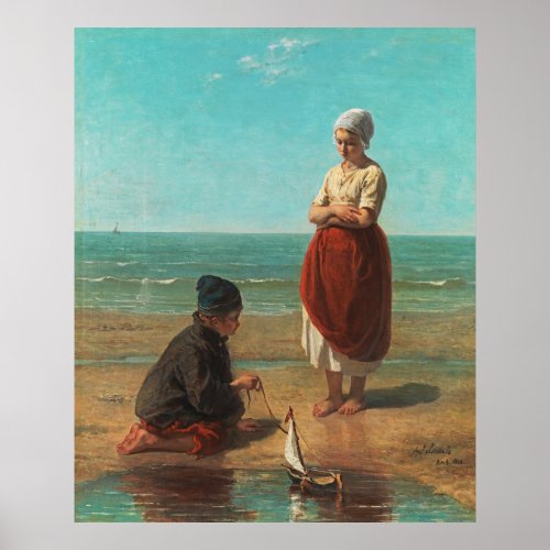 Children of the sea Jozef Israels  Poster