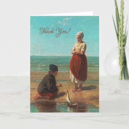 Children of the sea Jozef Israels  Thank You Card