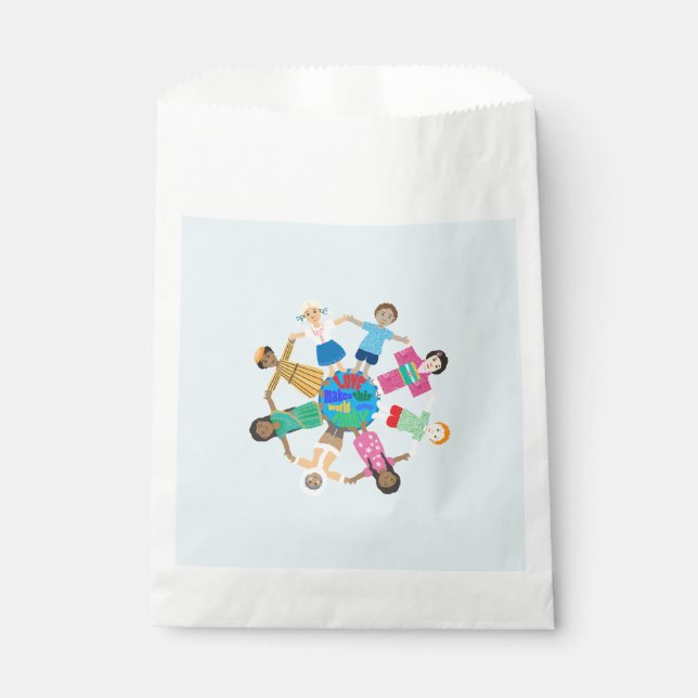 children of the world holding hands favor bag (Front)