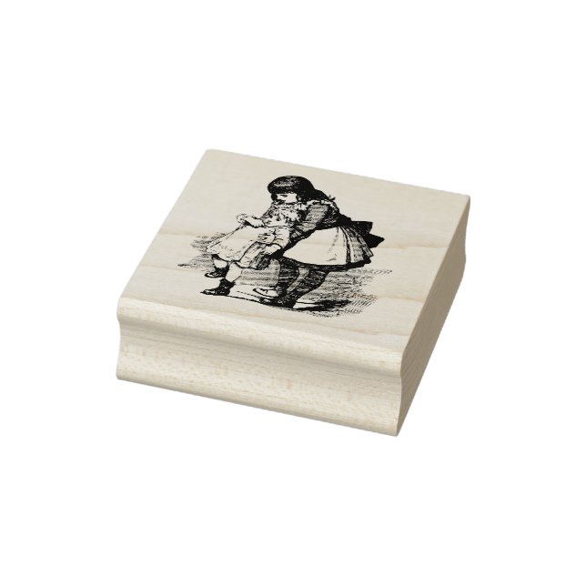 Children Old Fashioned Sisters Loving Family Rubber Stamp (Stamp)