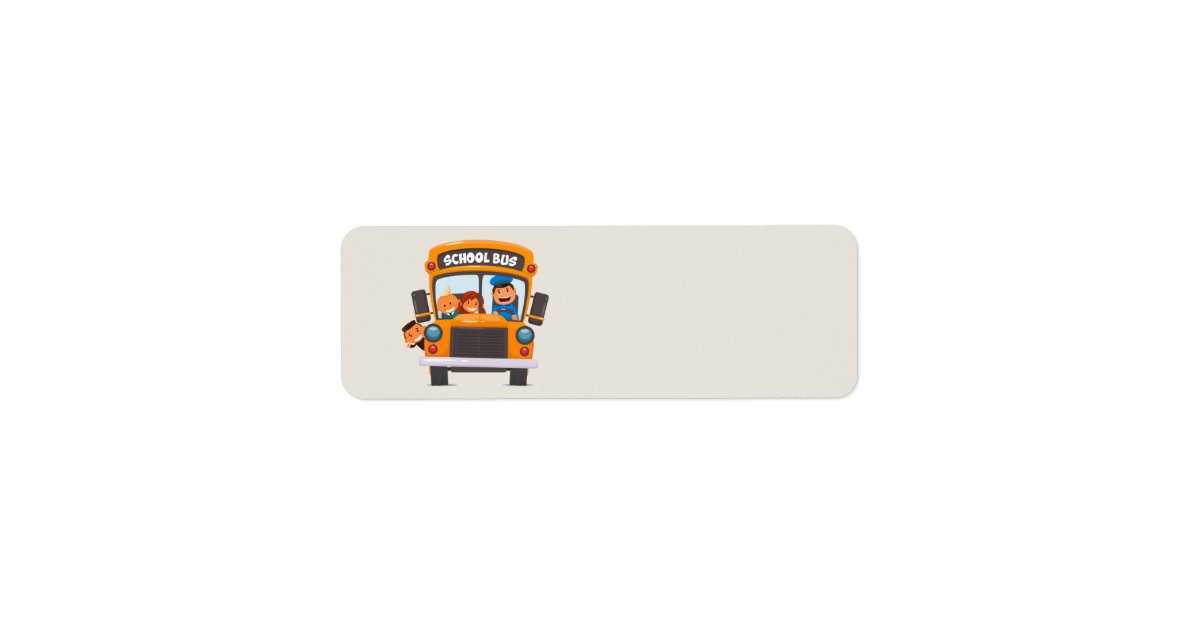 Children on a School bus Label | Zazzle