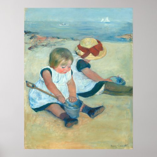 Children on Beach _ Mary Cassatt Fine Art Poster