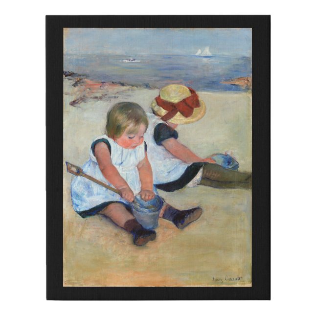 Children on the Beach, Cassatt Faux Canvas Print (Front)