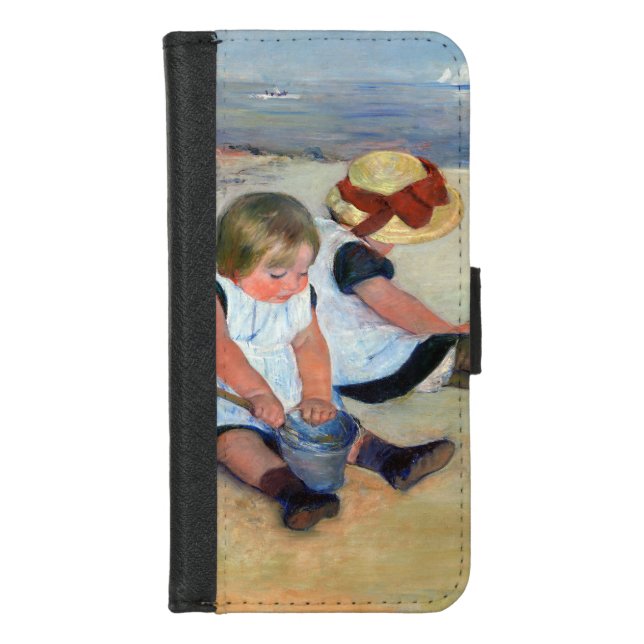 Children on the Beach, Cassatt iPhone Wallet Case (Front)