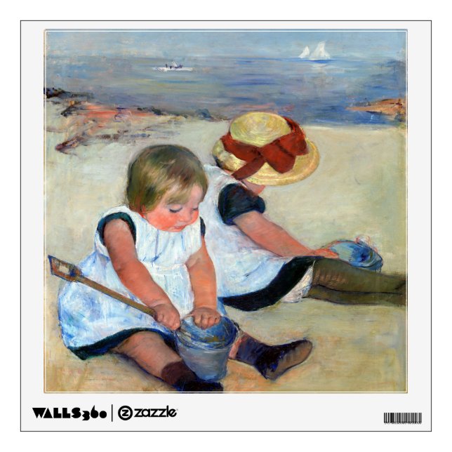 Children on the Beach, Cassatt Wall Decal (Front)