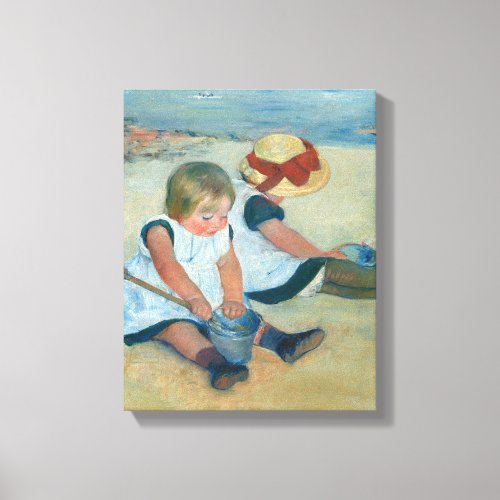 Children on the Beach  Mary Cassatt Canvas Print