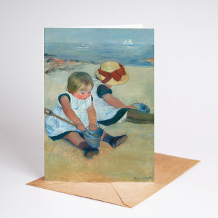Children on the Beach   Mary Cassatt Card