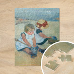 Children on the Beach | Mary Cassatt Jigsaw Puzzle<br><div class="desc">Children on the Beach (1884) by American impressionist artist Mary Cassatt. Original artwork is an oil painting on canvas depicting a portrait of 2 young girls sitting at the beach. 

Use the design tools to add custom text or personalize the image.</div>