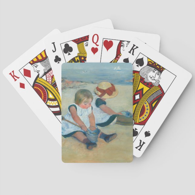 Children on the Beach | Mary Cassatt Poker Cards (Back)