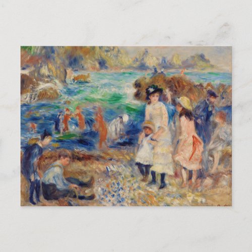 Children on the Seashore By Renoir _ Colorful Postcard