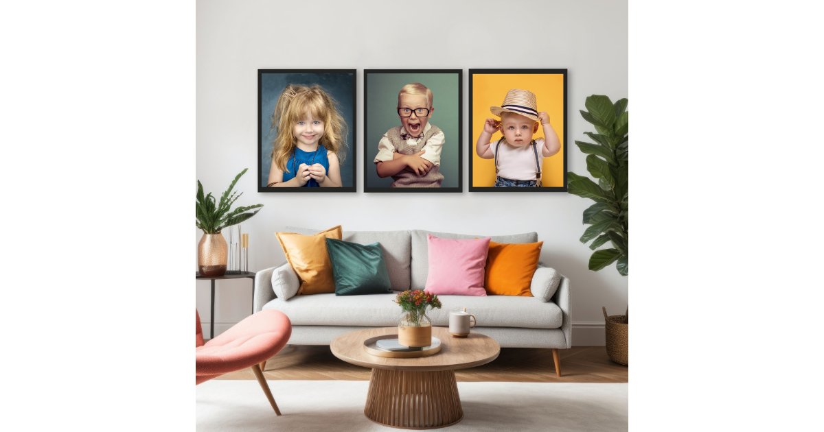 Children or Grandchildren Family Photo Gallery Wall Art Sets | Zazzle