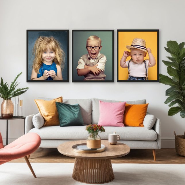 Children or Grandchildren Family Photo Gallery Wall Art Sets (Create a fabulous photo gallery wall with your children, grandchildren or family member photos.)
