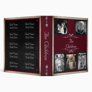 Children Photo Album - Burgundy/Silver 3 Ring Binder