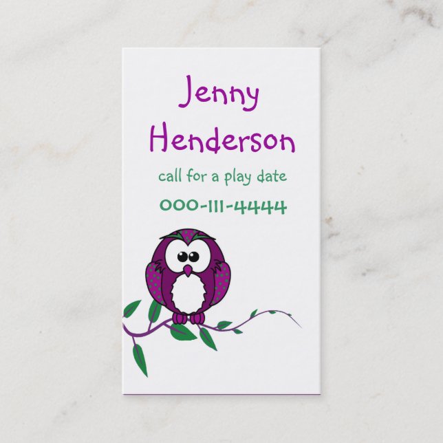Children Play date calling card (Front)