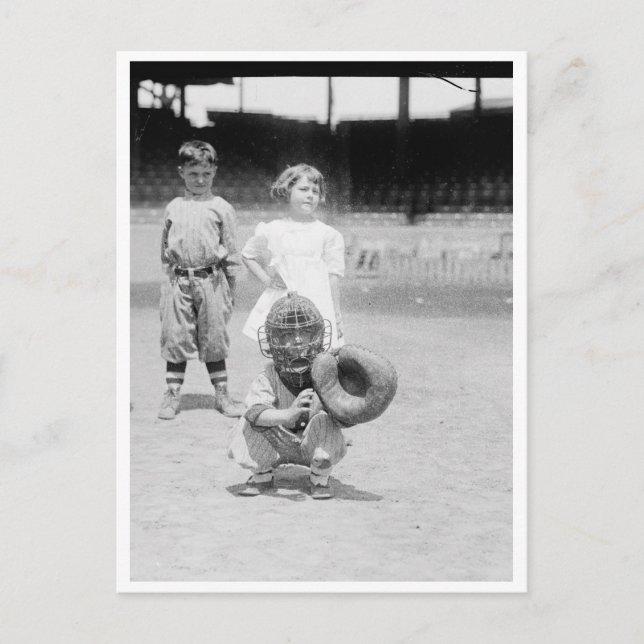 Children Playing Baseball Postcard (Front)