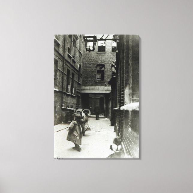 Children playing in a slum, 1899 canvas print (Front)