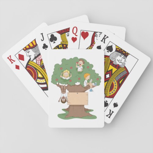 Children Playing In An Apple Tree Poker Cards
