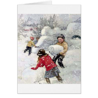children playing in snow cards