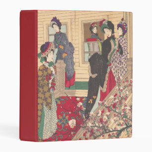 Children Playing in the Snow under Plum Trees Mini Binder