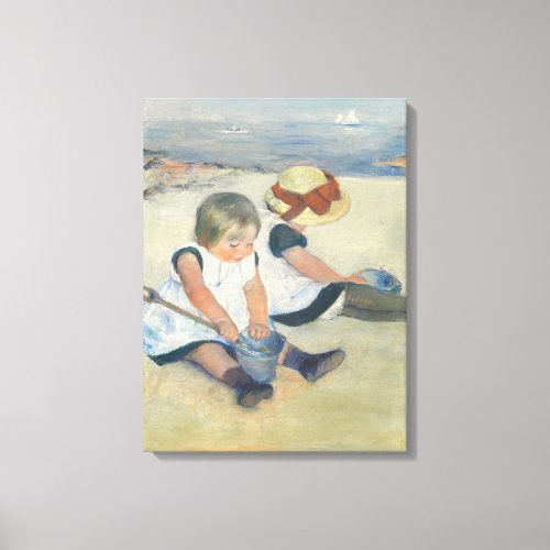 Children Playing on the Beach 1884 Canvas Print