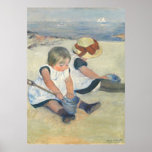 Children Playing on the Beach 1884 Poster