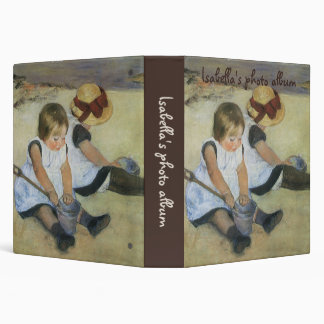 Children Playing on the Beach by Mary Cassatt 3 Ring Binder