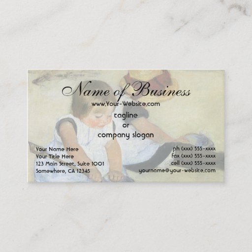 Customizable Children Playing on the Beach by Mary Cassatt Business Cards