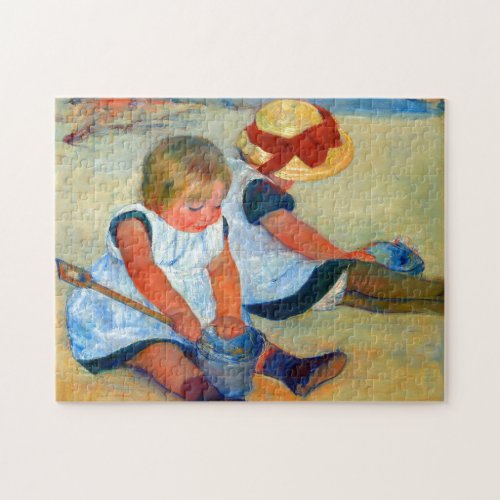 Children Playing on the Beach by Mary Cassatt  Jigsaw Puzzle