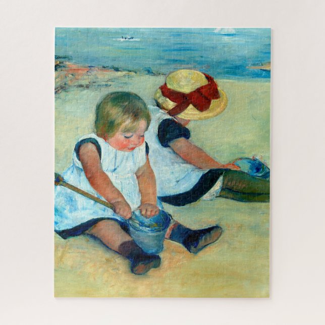 Children Playing on the Beach by Mary Cassatt Jigsaw Puzzle (Vertical)