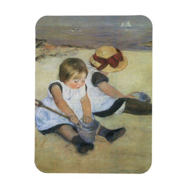 Children Playing on the Beach by Mary Cassatt Magnet (Vertical)