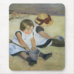 Children Playing on the Beach by Mary Cassatt Mouse Pad