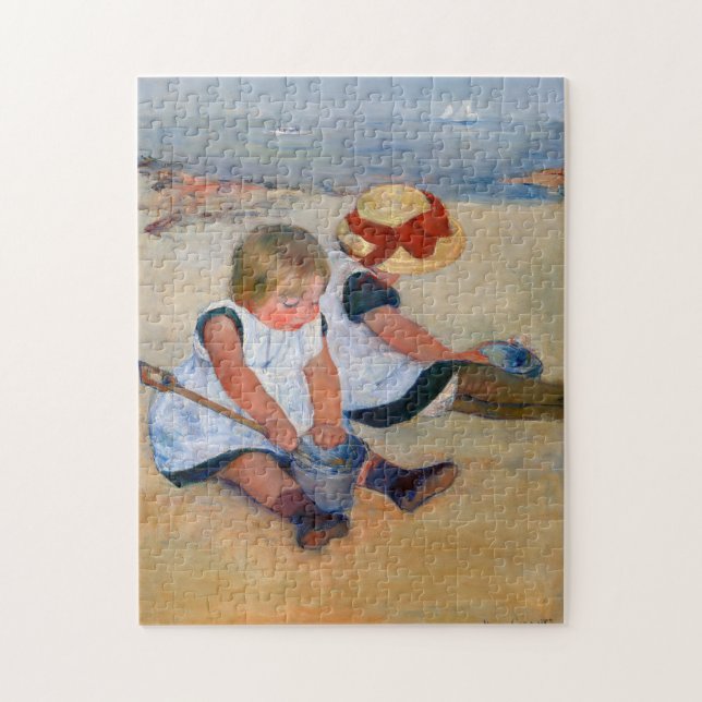 Children Playing on the Beach  Jigsaw Puzzle (Vertical)