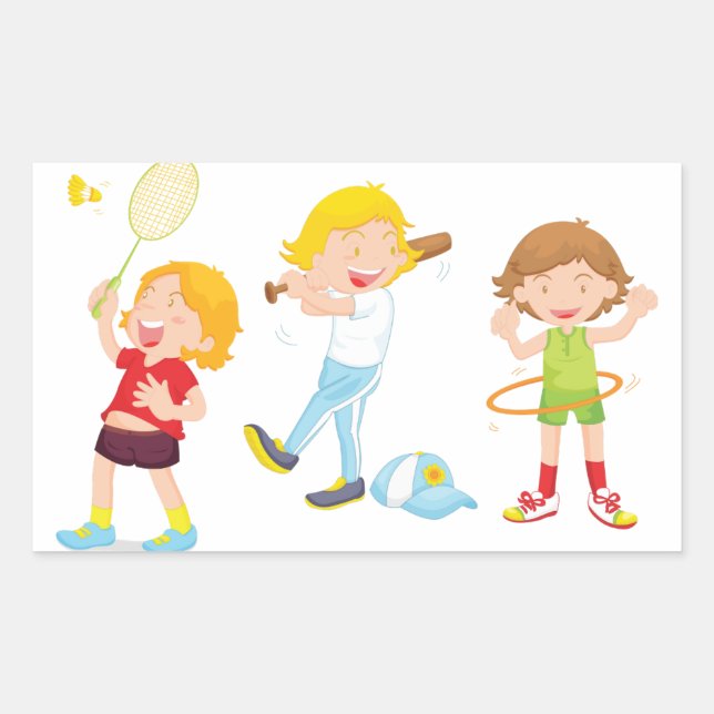 Children Playing Sports Stickers (Front)