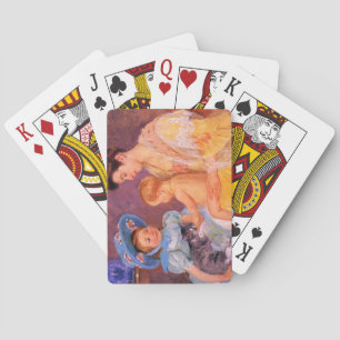 Children Playing with a Cat (by Mary Cassatt) Poker Cards