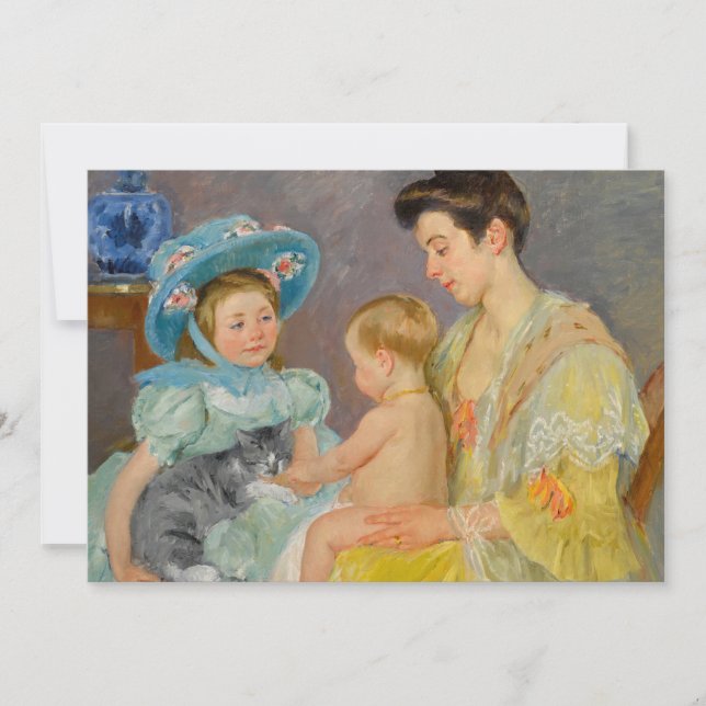 Children Playing with a Cat | Mary Cassatt Card (Front)