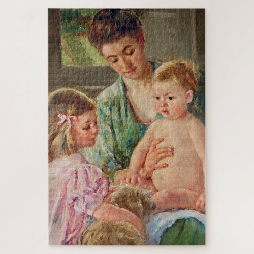 Children Playing with a Dog by Mary Cassatt Jigsaw Puzzle