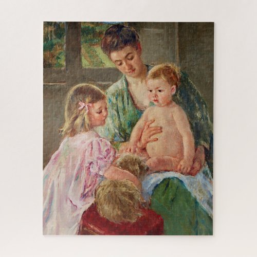 Children Playing with a Dog by Mary Cassatt Jigsaw Puzzle