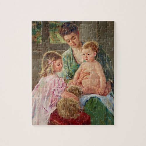 Children Playing with a Dog by Mary Cassatt Jigsaw Puzzle