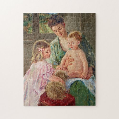 Children Playing with a Dog by Mary Cassatt Jigsaw Puzzle