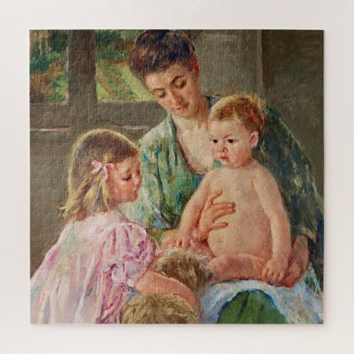 Children Playing with Dog by Mary Cassatt Jigsaw Puzzle