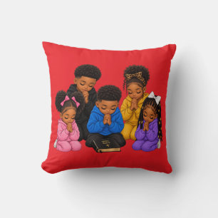 Children praying throw pillow
