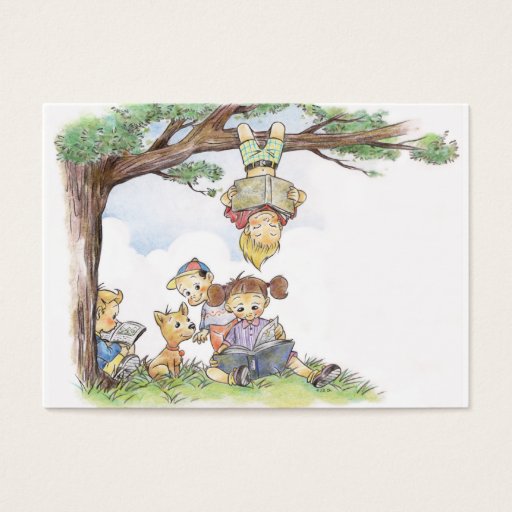 Customizable Children reading books business cards