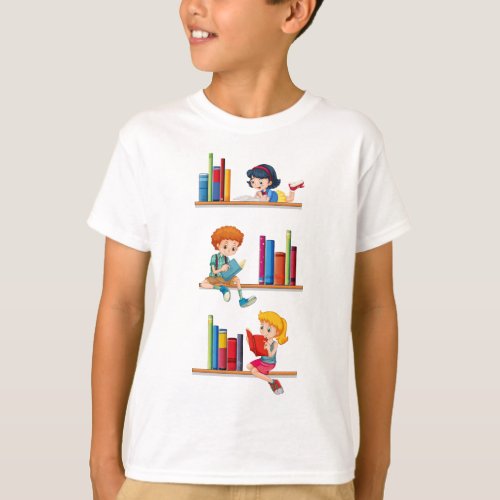 Children Reading Books T_Shirt