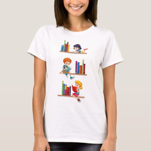 Children Reading Books T_Shirt