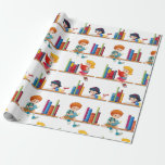 Children Reading Books Wrapping Paper
