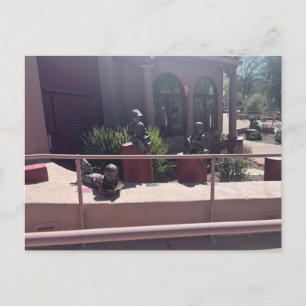Children Reading Statues Outdoor Postcard