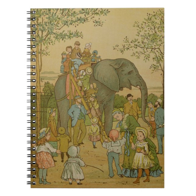 Children Riding on the Elephant (litho) Notebook (Front)
