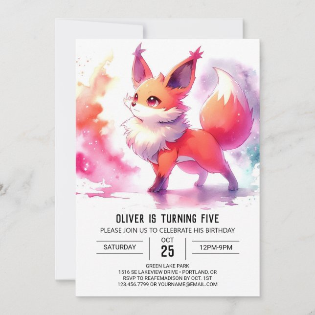 Children Rustic Fox Birthday  Invitation (Front)